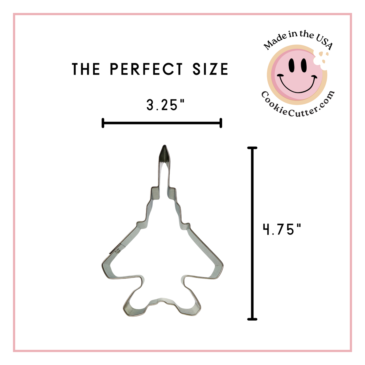 Fighter Jet Cookie Cutter 4.75 in B0842