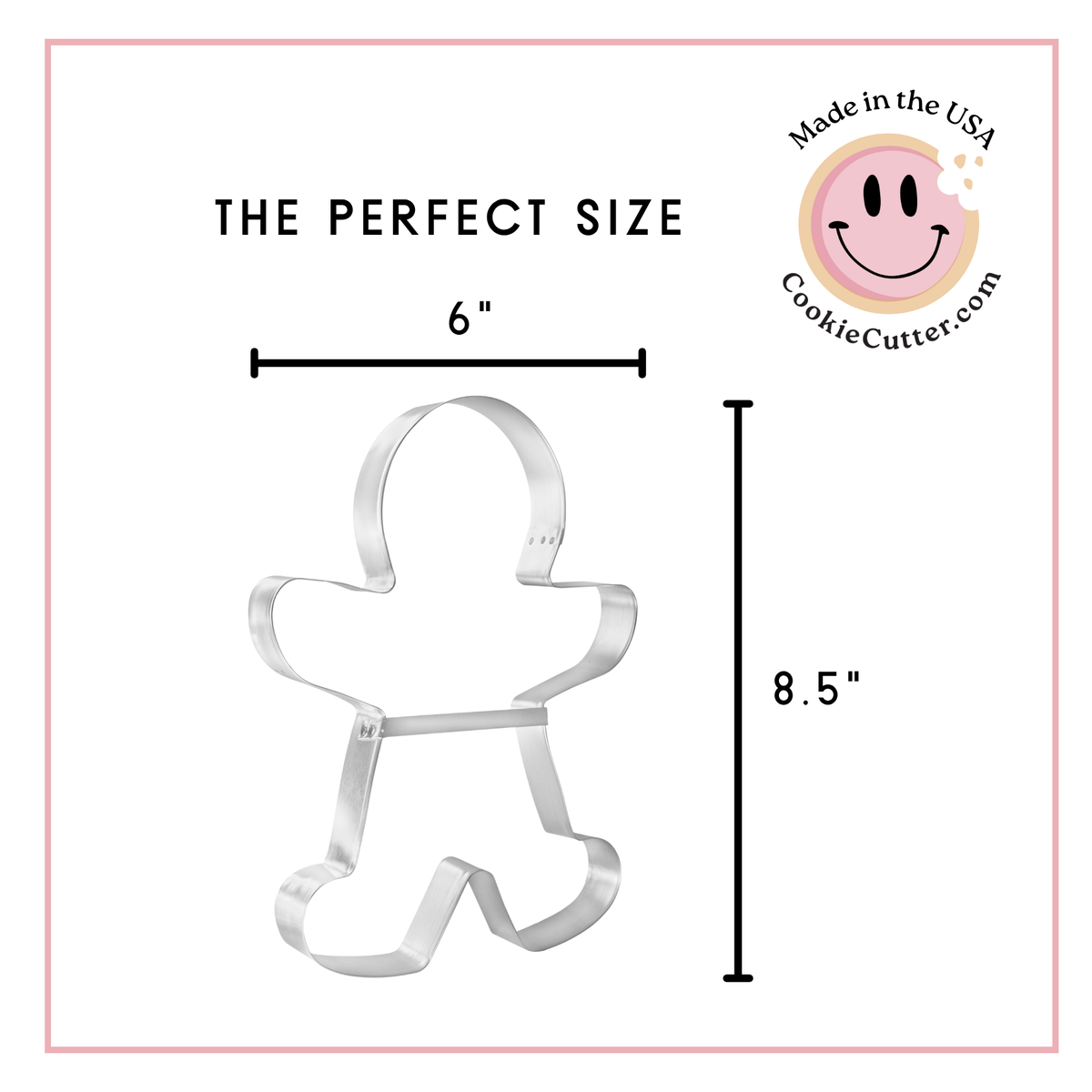 Extra Large Gingerbread Man with Brace Cookie Cutter 8.5 in B1120