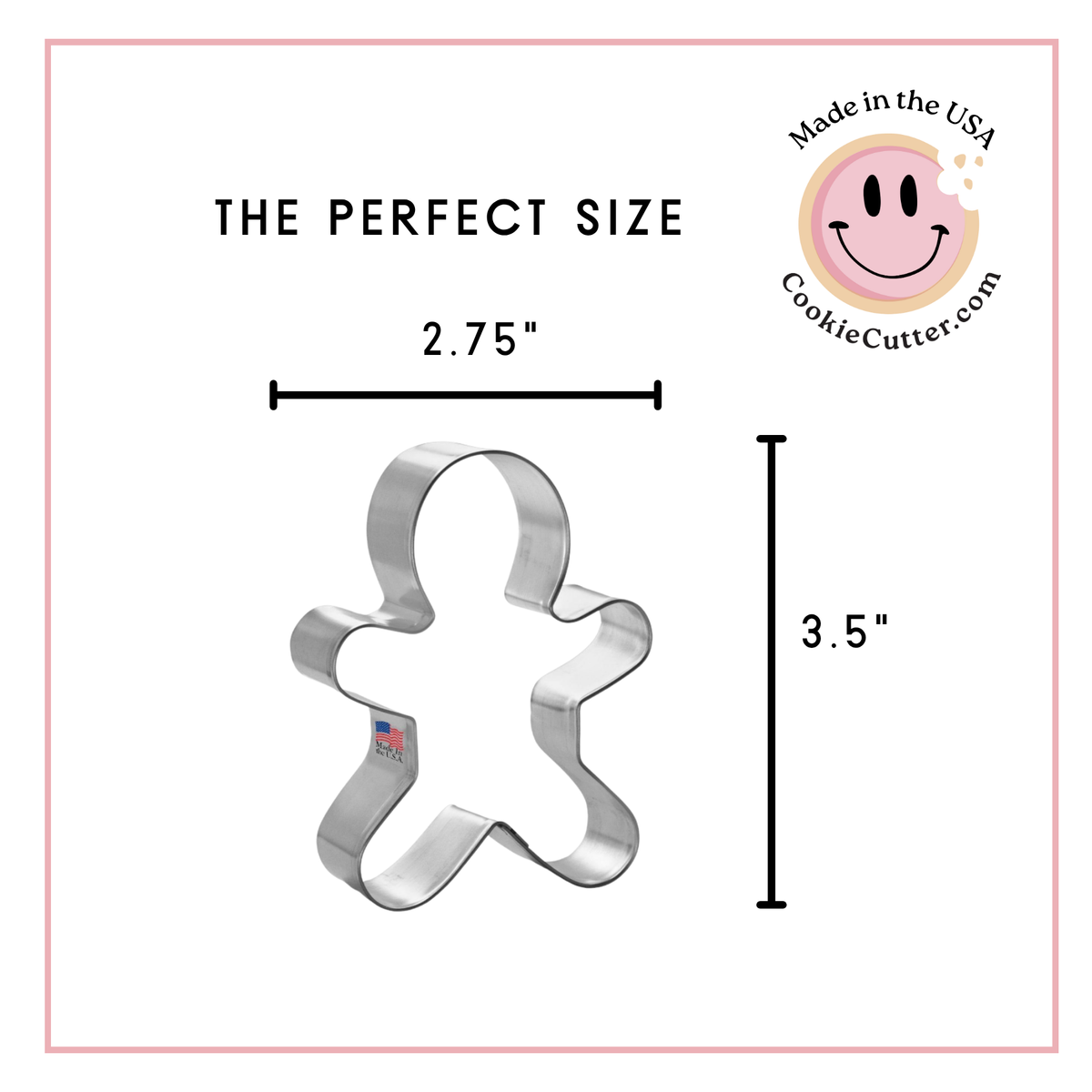 Gingerbread Man Cookie Cutter 3.5 in B1174