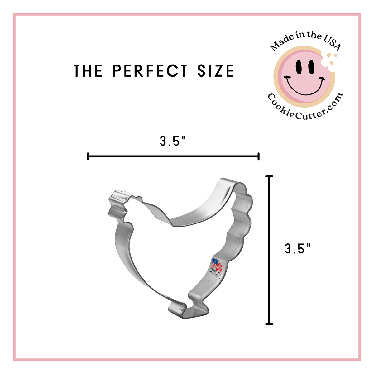 Chicken Cookie Cutter 3.75 in B1186