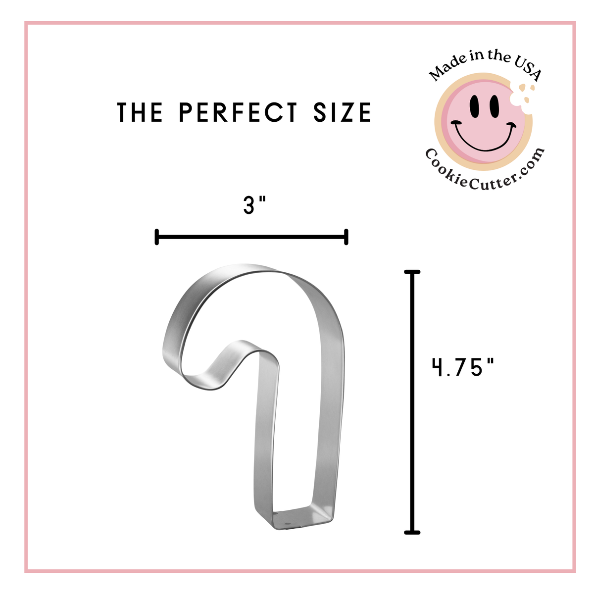 Candy Cane Cookie Cutter 4.75 in B1268