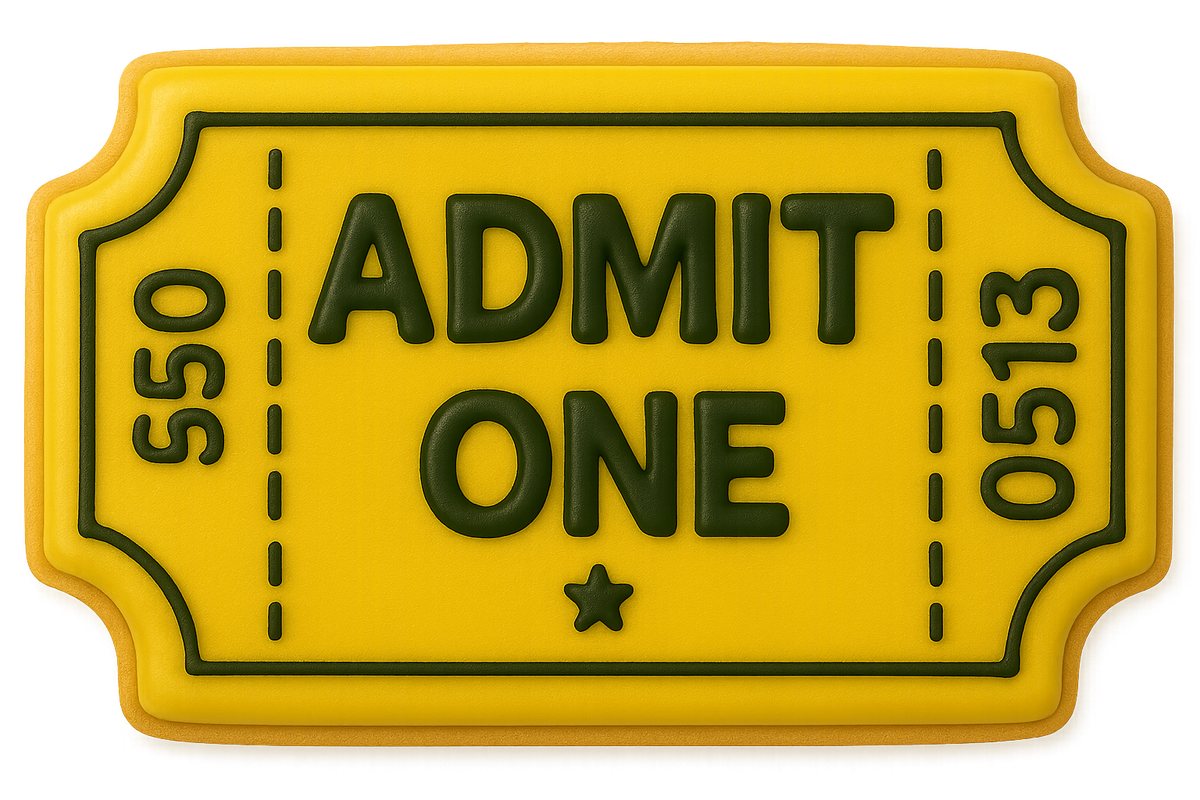 Ticket Plaque Cookie Cutter 3.75 in B1567