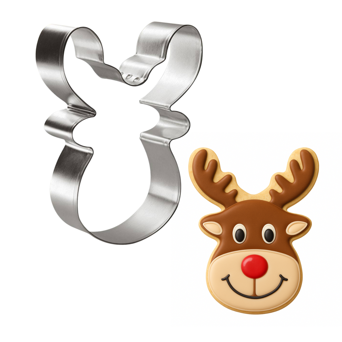 Reindeer Face Cookie Cutter 3.75 in B1582