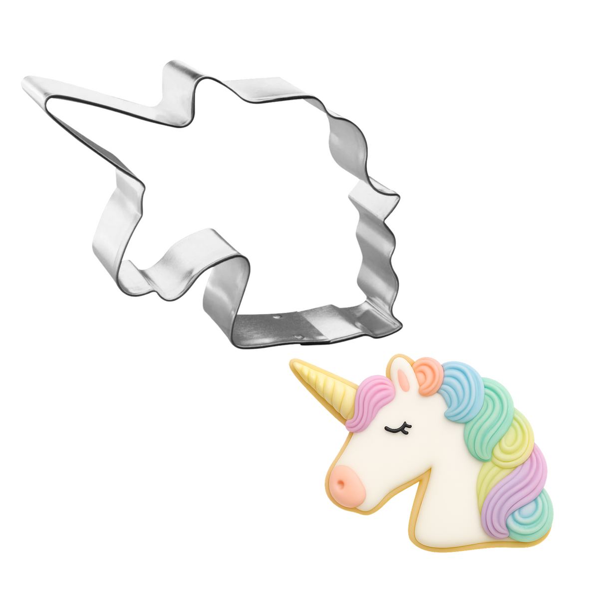 Unicorn Head With Mane Cookie Cutter 5 in B1683