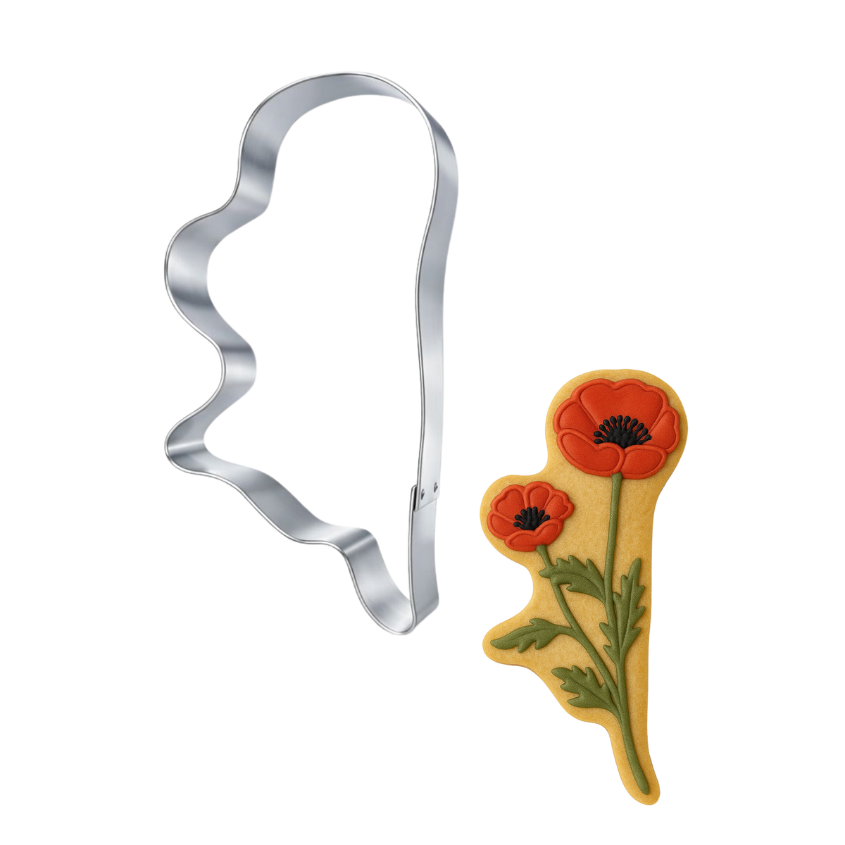 Long Stem Poppy Cookie Cutter 6 in B1774