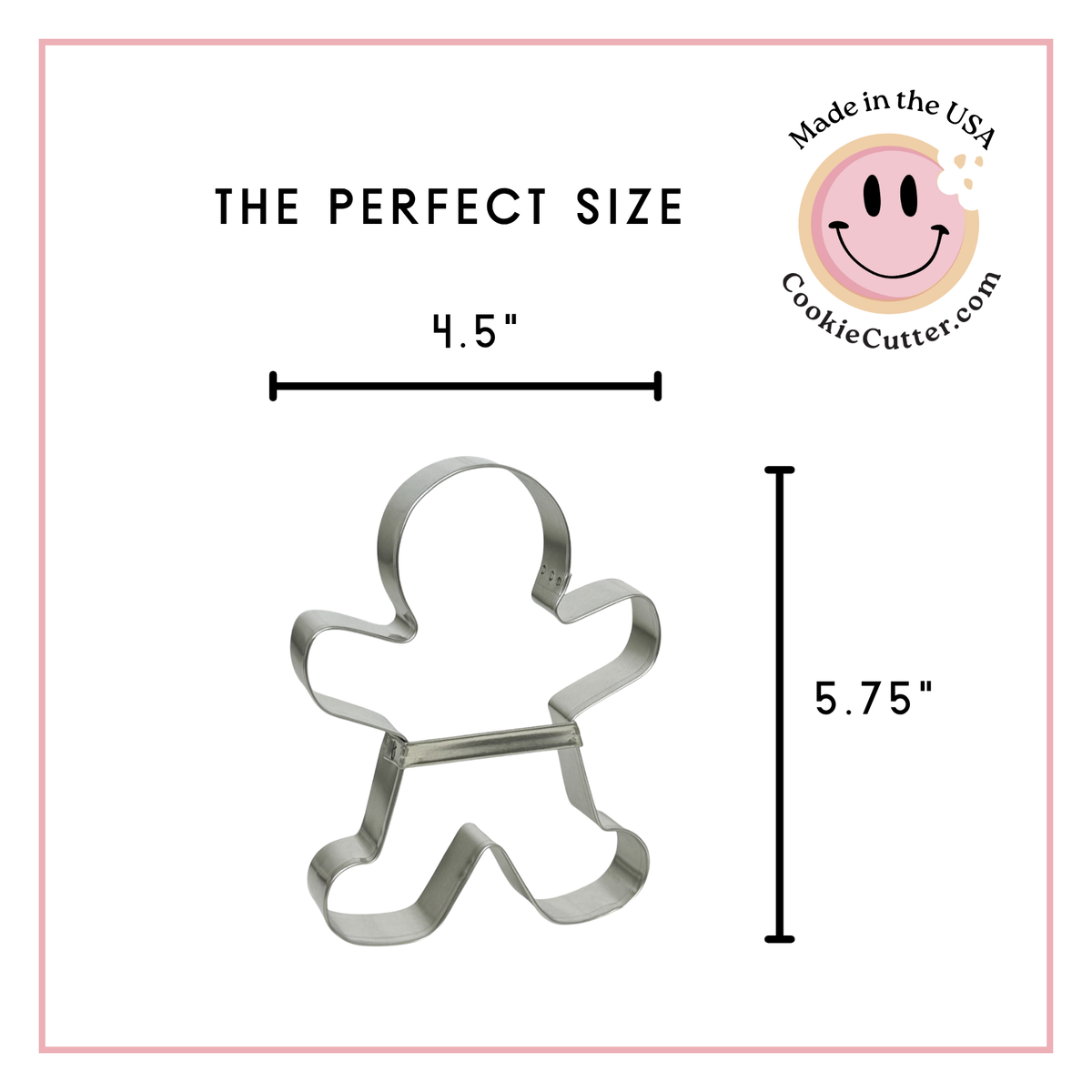 Gingerbread Cookie Cutter with Brace 5.75 in BR1140