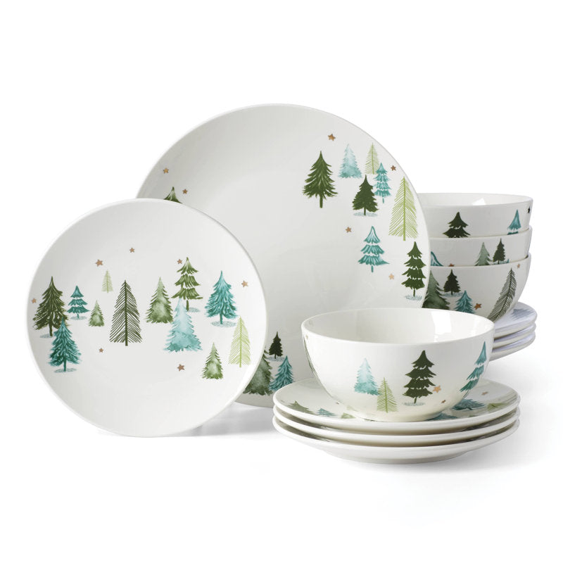 Balsam Lane 12-Piece Dinnerware Set