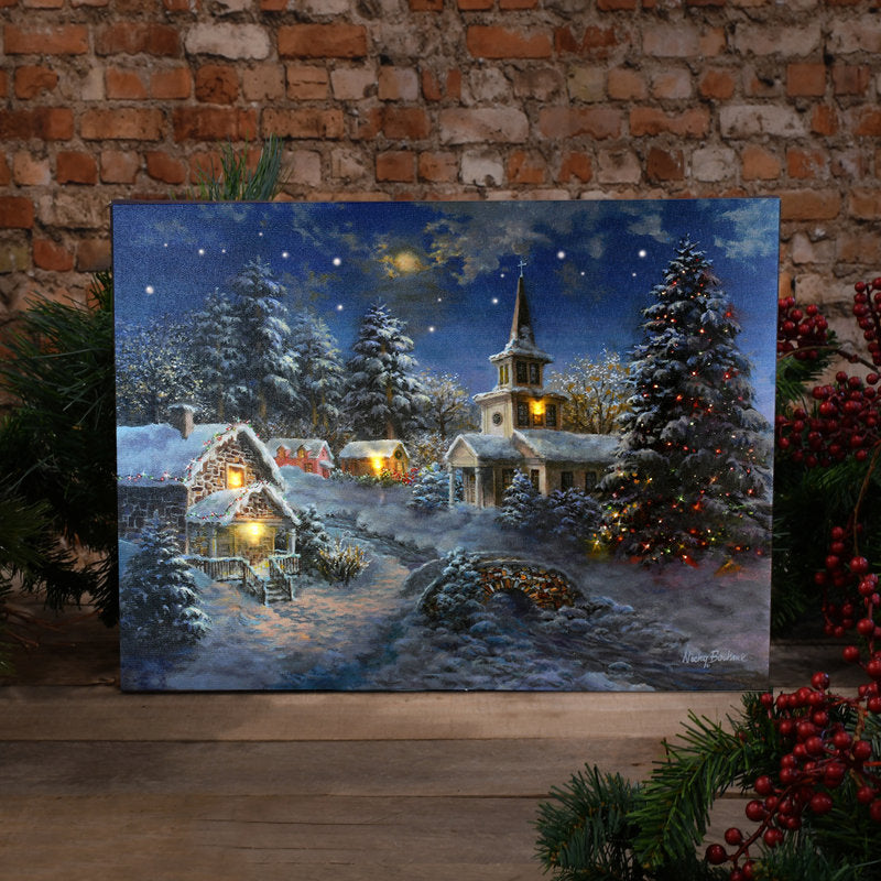 Battery-Operated Lighted Wall Art - Winter Village