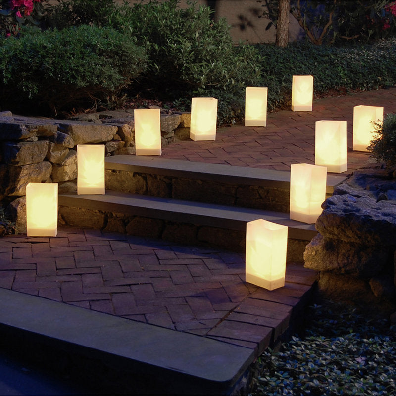 Battery-Operated Luminaria Kit, White - Set of 6