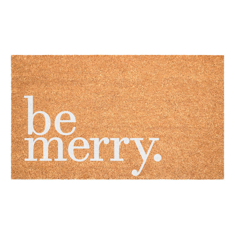 Be Merry White Doormat 17"x29"