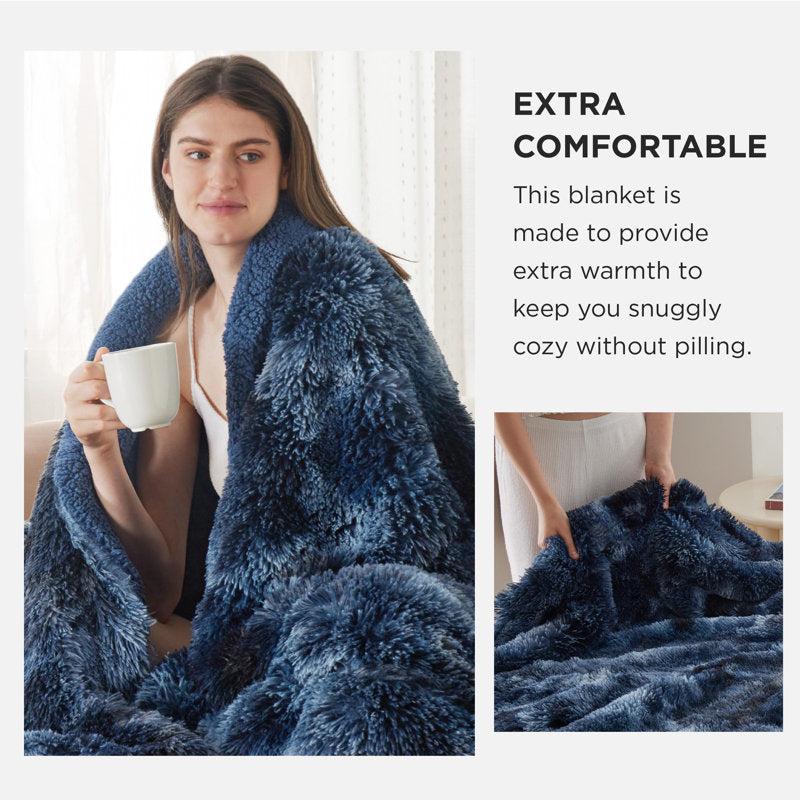 Bedsure Soft Tie Dye Blanket For Bed, Fluffy Fuzzy Cozy Plush Sherpa Fleece Faux Fur Blanket GentleSoftâ„¢ï¸
