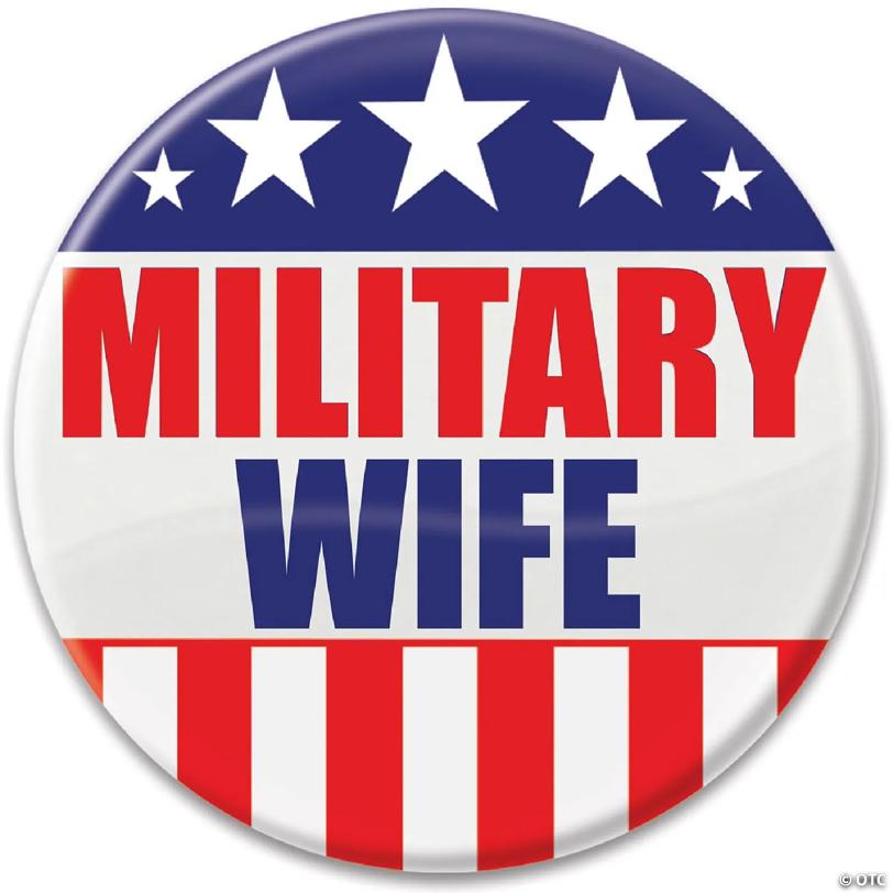 Beistle - Military Wife Button - 6 Pack