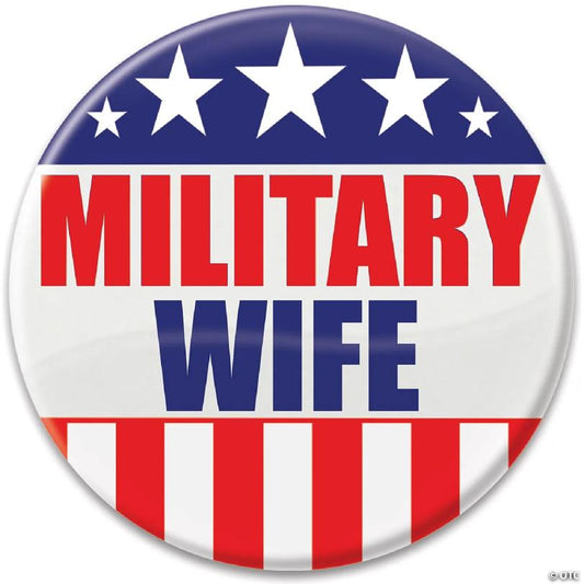 Beistle - Military Wife Button - 6 Pack