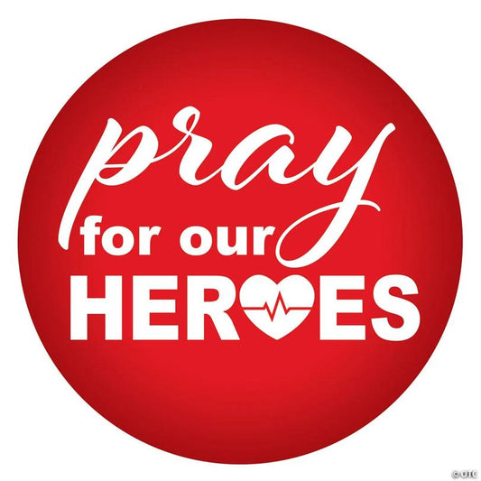 Beistle - Pray For Our Heroes Button - Red - 6 Pack