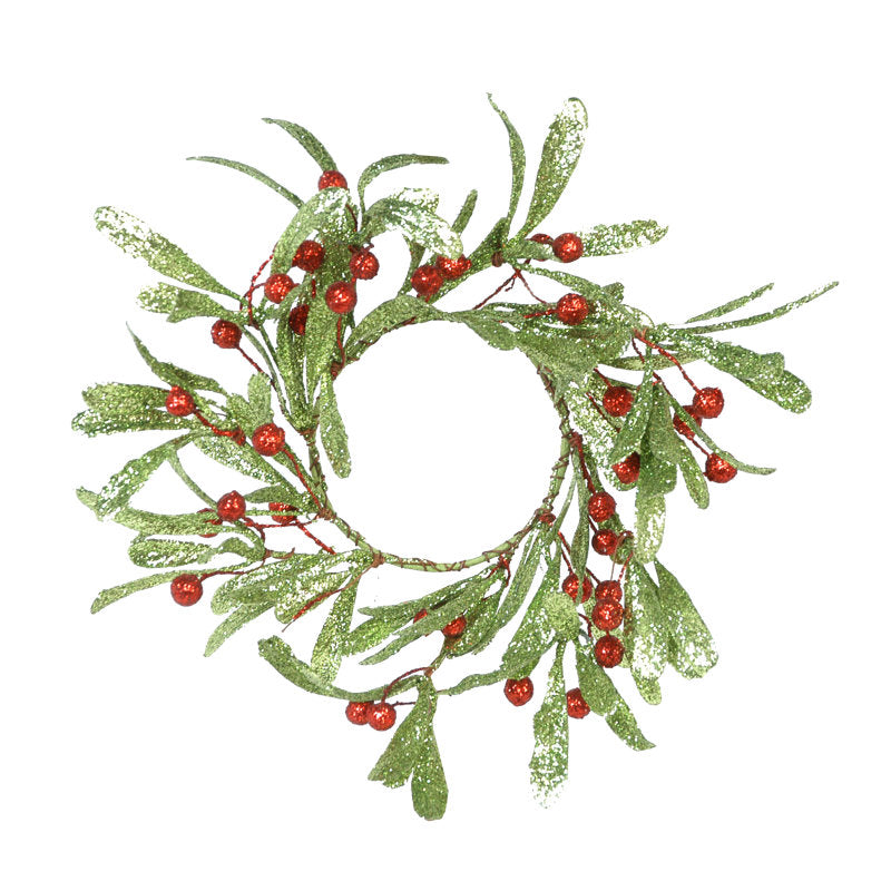 Berry Christmas Wreath hung on a wooden door