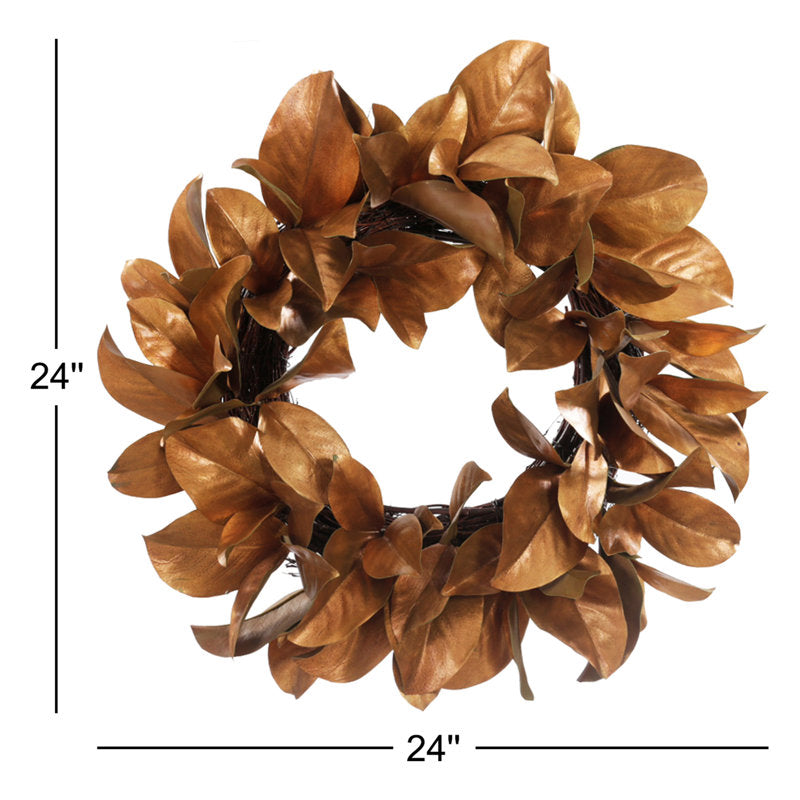 Artificial Pine Christmas Wreath hung on a wooden door