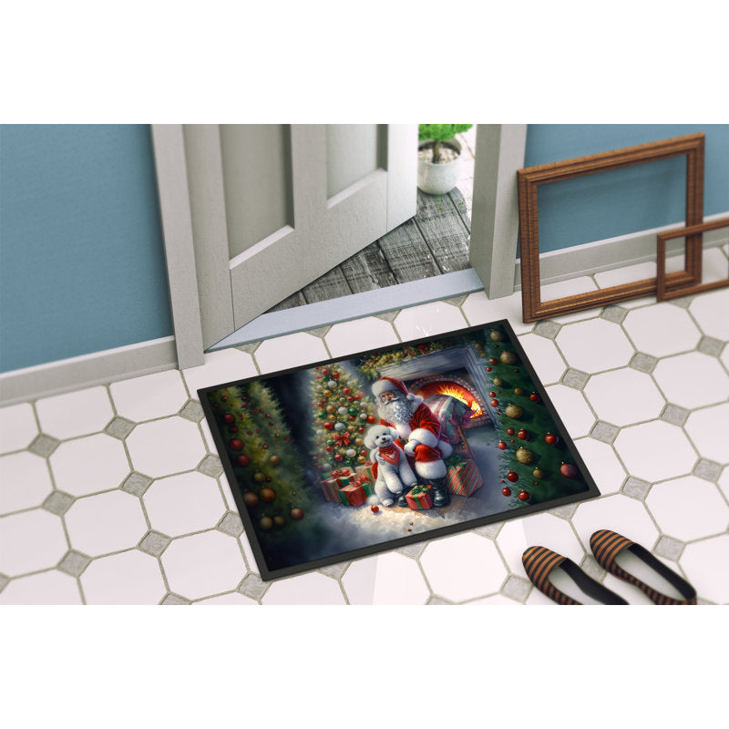 Bichon Frise and Santa Claus Doormat