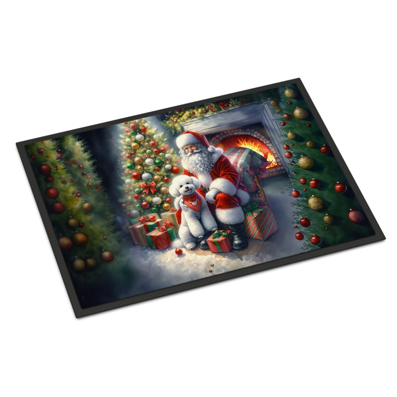 Bichon Frise and Santa Claus Doormat