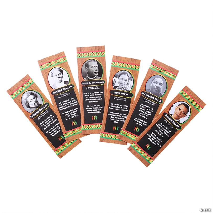 2" x 6" Black History Month Influential Figures Cardstock Bookmark Assortment - 24 Pc.