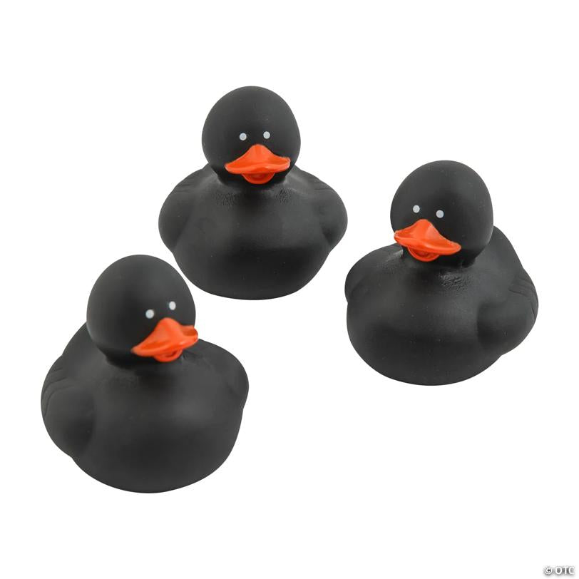 Black Rubber Ducks - 12 Pc.