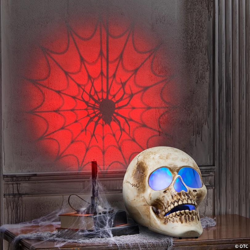 Blazing Scenes Skull Projector with Red Spider Web Projection