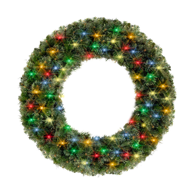Artificial Christmas Wreath displayed on a front door
