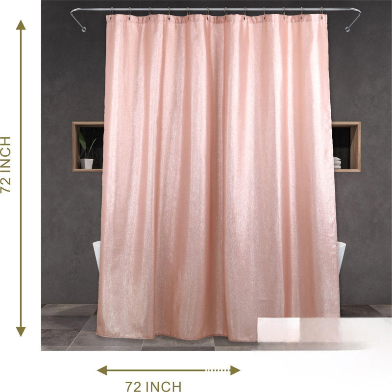 Blush Pink Glitter Shower Curtain: Luxury Elegant Pretty Metallic Shimmery Fabric Curtains For Coquette Girls Bathroom DÃ©cor - Fancy Glam Cute Girly Bathroom Accessories & Gift Set For Women - 72X72
