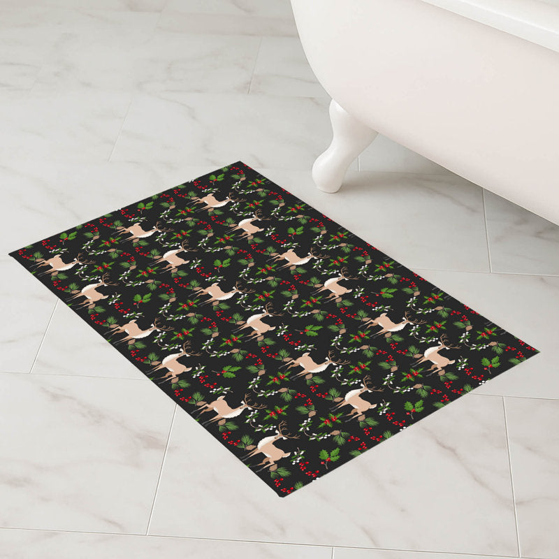 Botanical Deer Holiday Bath Mat