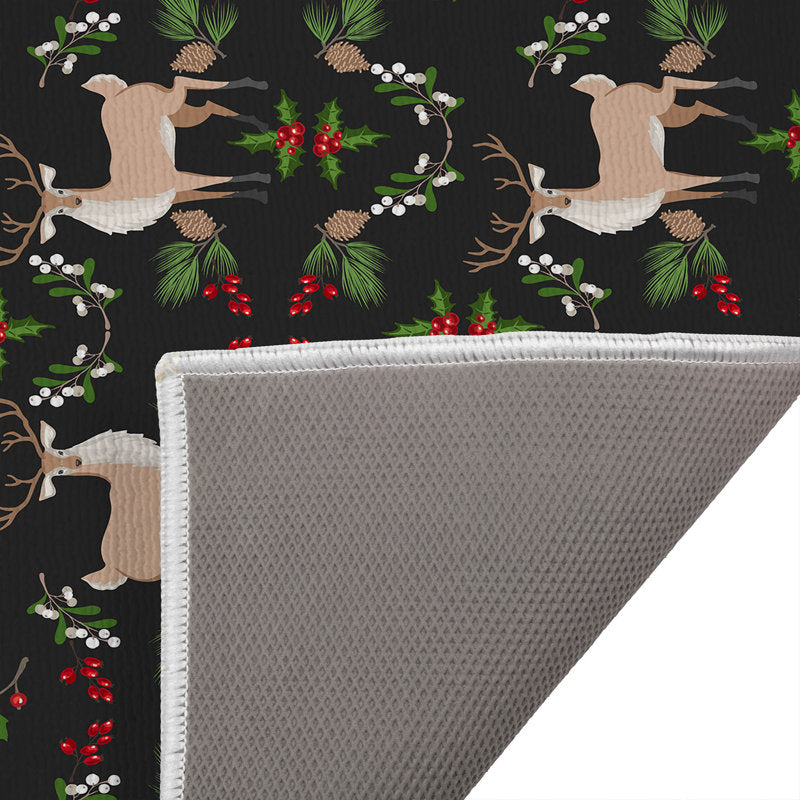 Botanical Deer Holiday Bath Mat