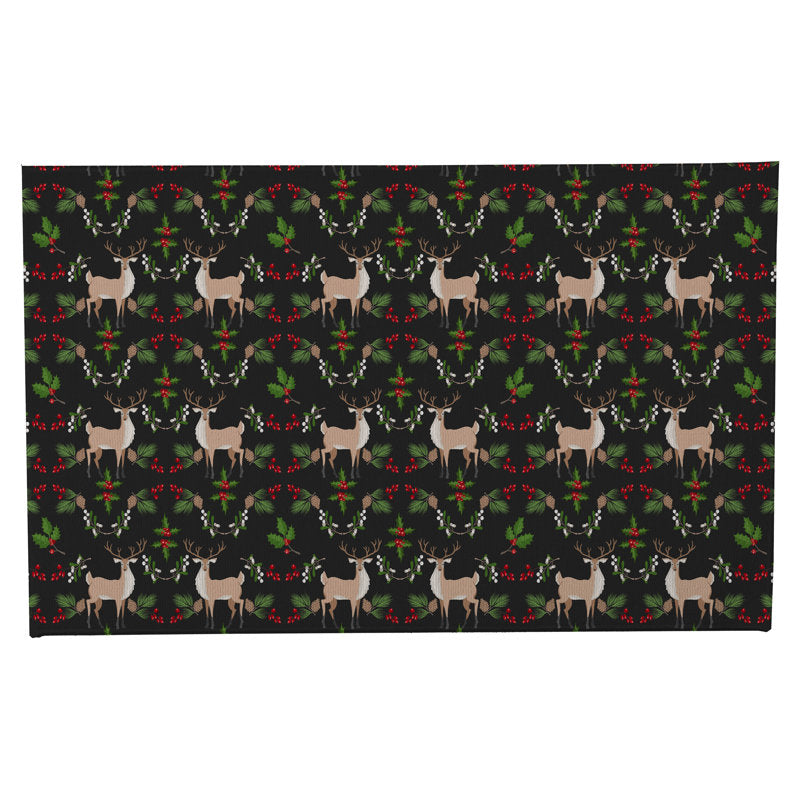 Botanical Deer Holiday Bath Mat