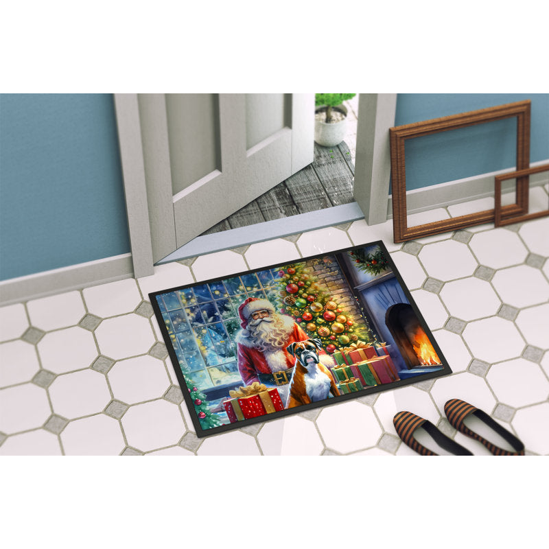 Boxer and Santa Claus Doormat