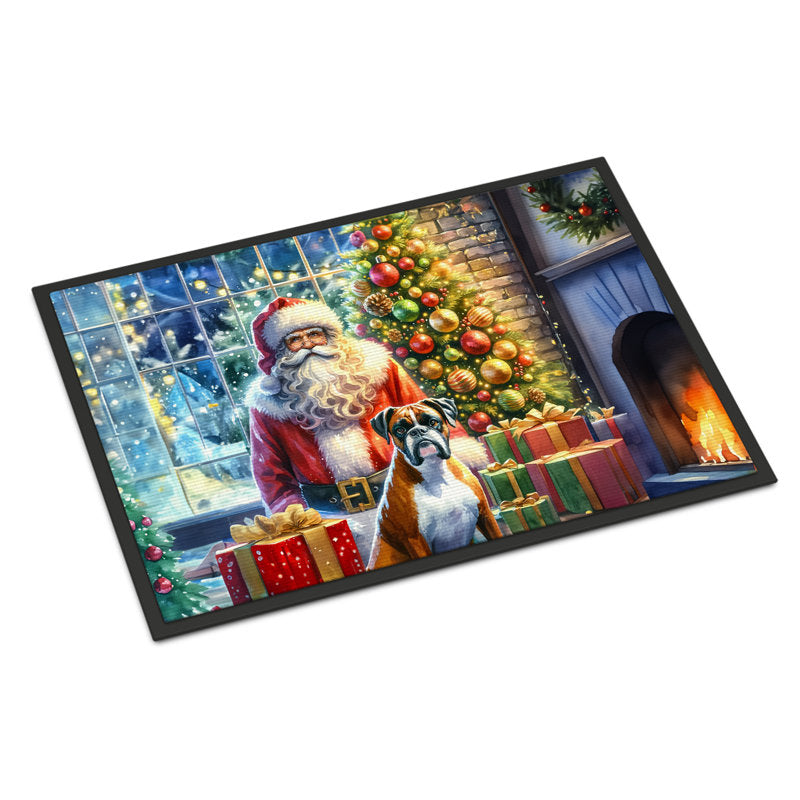 Boxer and Santa Claus Doormat