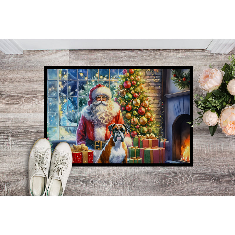 Boxer and Santa Claus Doormat