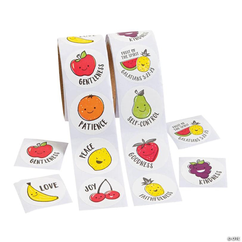 Bulk 100 Pc. Fruit of the Spirit Scented Sticker Roll | USA Decoration®