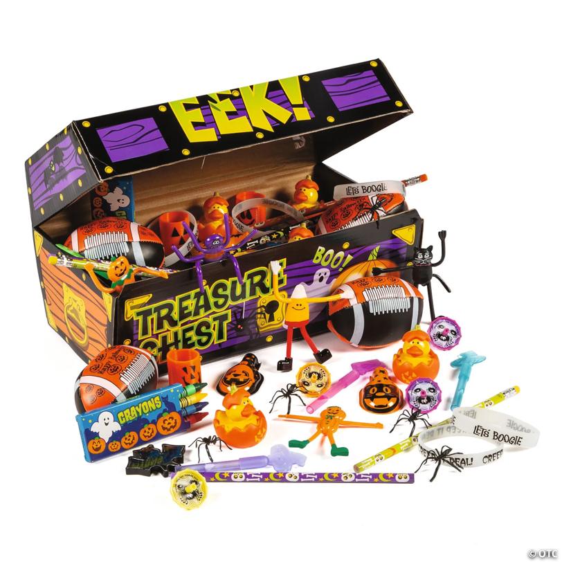 Bulk 100 Pc. Halloween Toy Assortment with Treasure Chest