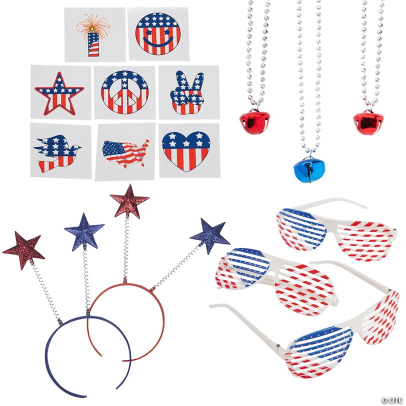 Bulk 108 Pc. Patriotic Accessories Assortment Kit