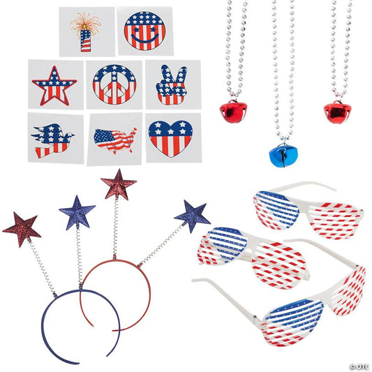 Bulk 108 Pc. Patriotic Accessories Assortment Kit