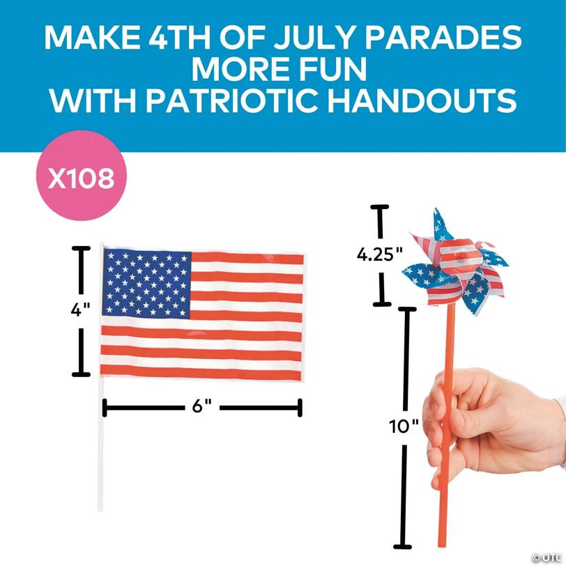 Bulk 108 Pc. Patriotic Flags & Pinwheels Assortment