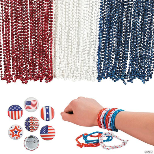 Bulk 1176 Pc. Patriotic Jewelry Parade Mix Assortment