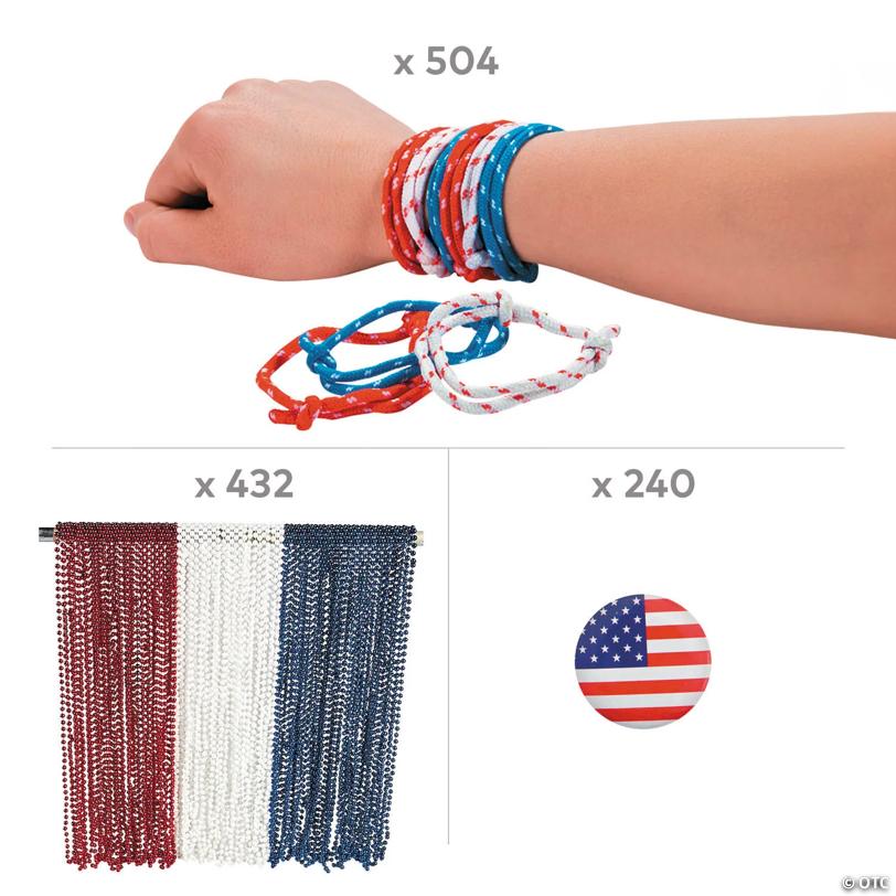 Bulk 1176 Pc. Patriotic Jewelry Parade Mix Assortment