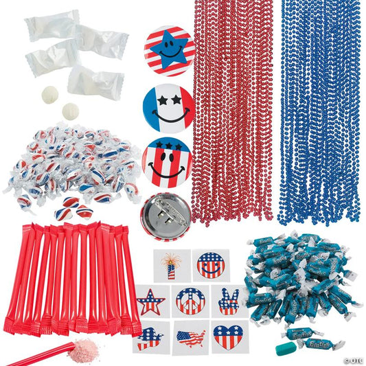 Bulk 1192 Pc. Patriotic Candy & Apparel Parade Mix