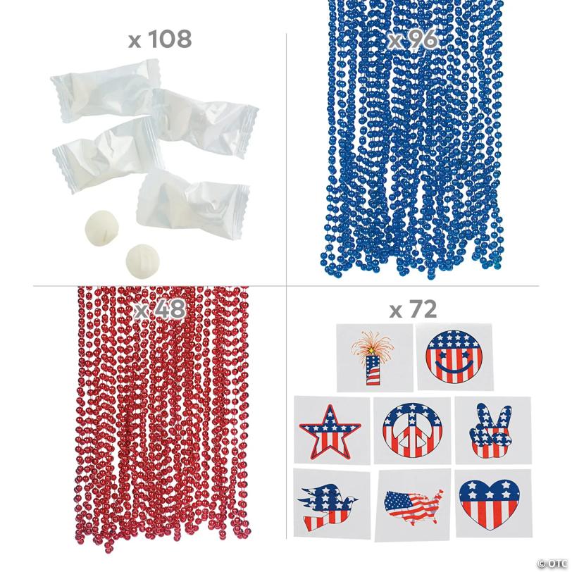 Bulk 1192 Pc. Patriotic Candy & Apparel Parade Mix