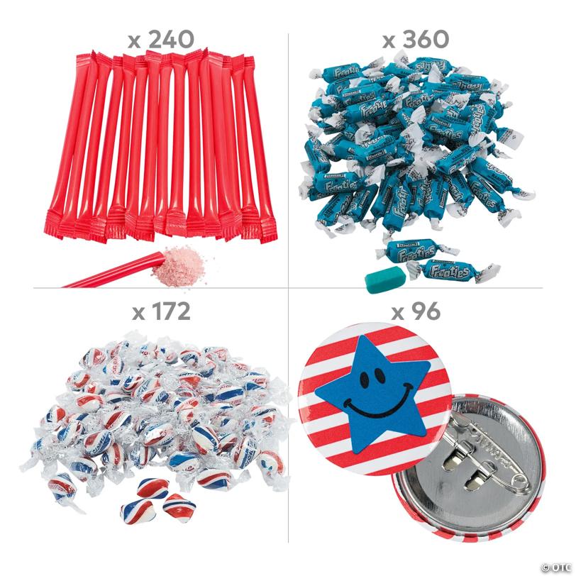 Bulk 1192 Pc. Patriotic Candy & Apparel Parade Mix
