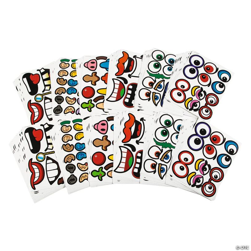 Bulk 144 Pc. Goofy Jack-O’-Lantern Face Stickers
