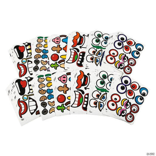 Bulk 144 Pc. Goofy Jack-O’-Lantern Face Stickers