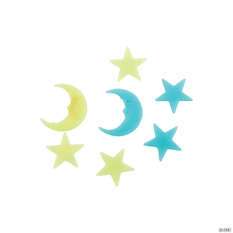 Bulk 144 Pc. Mini Glow-in-the-Dark Moons & Stars
