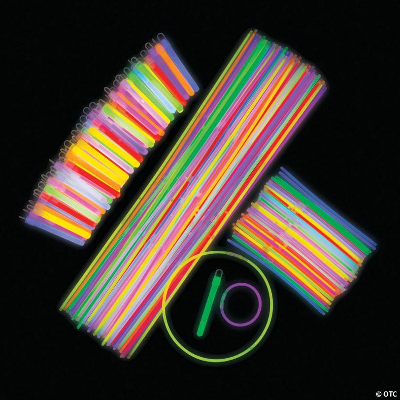 Bulk 150 Pc. Plastic Glow Stick, Bracelet & Necklace Assortment