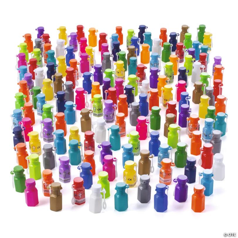 Bulk 192 Pc. Mini Hexagon Religious Bubble Bottle Assortment