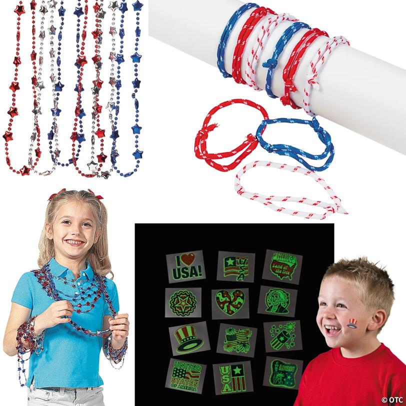 Bulk 192 Pc. Value Patriotic Wearables & Accessories Kit