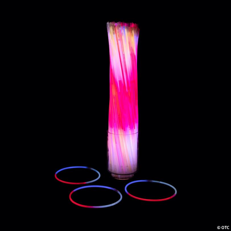 Bulk 200 Pc. Patriotic Glow Tri-Color Necklaces